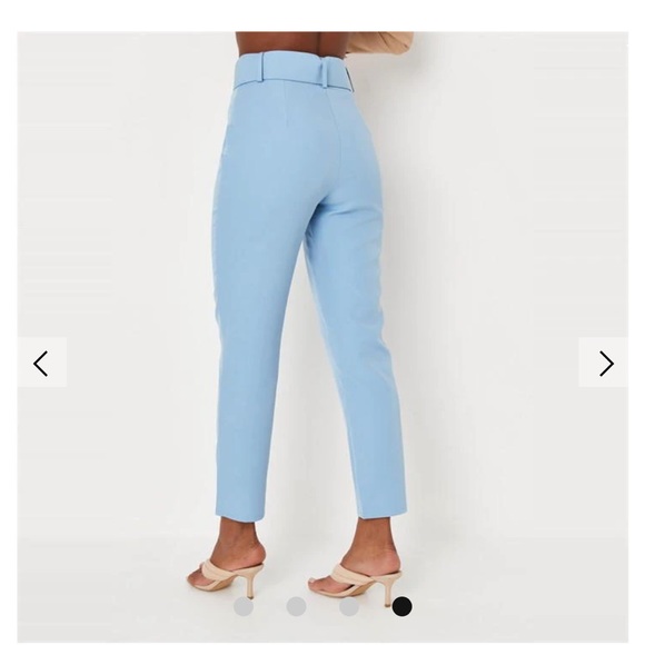 Missguided tailored belted cigarette blue trouser - Picture 5 of 5